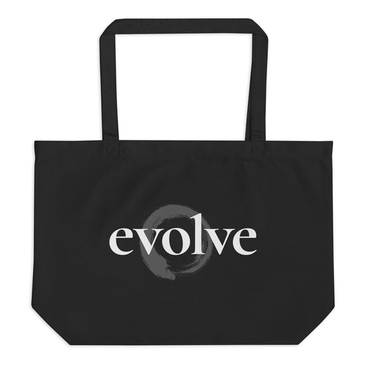 Evolve Logo Black Organic Tote Bag